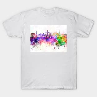 Alkmaar skyline in watercolor background T-Shirt